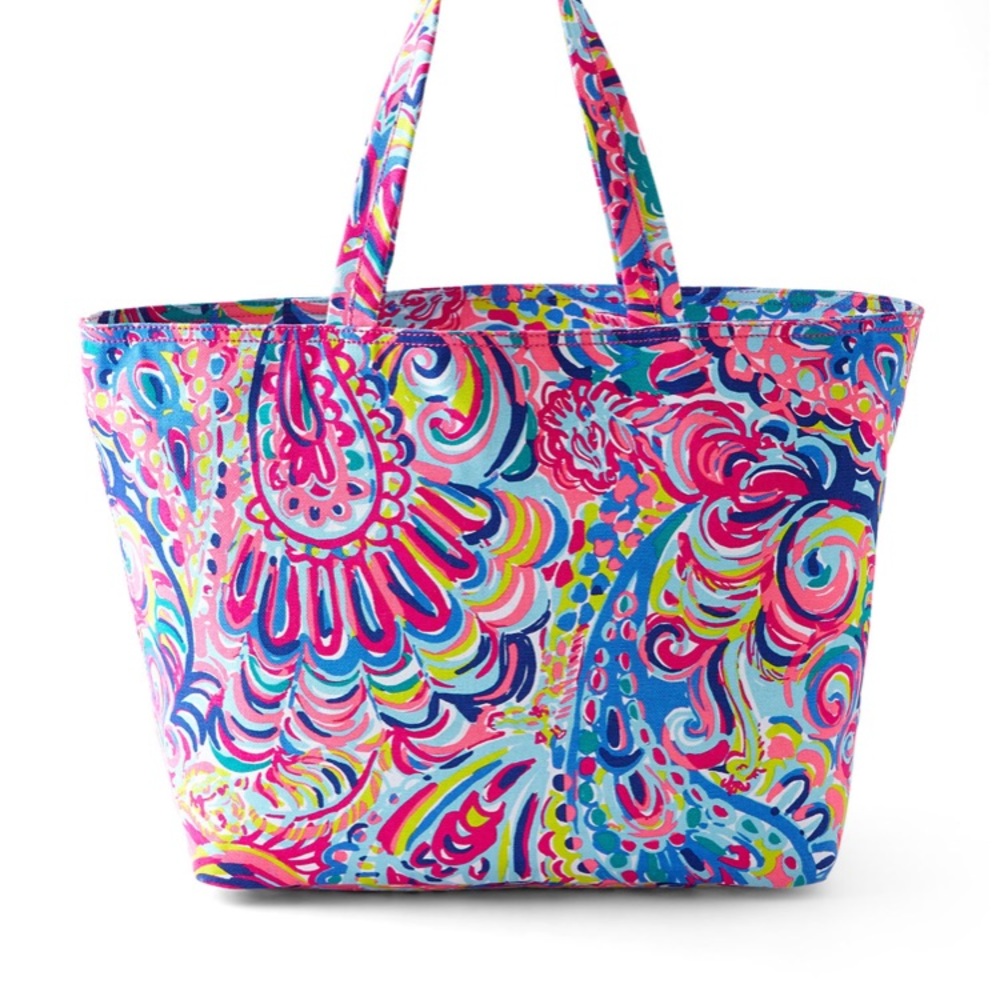 Lilly Pulitzer psychedelic sunshine tote bag